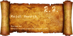 Reidl Henrik névjegykártya